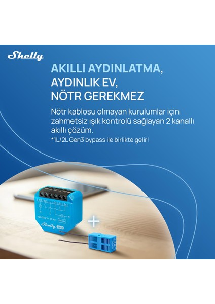 2l Gen3 Nötrsüz 2 Kanallı Akıllı Röle