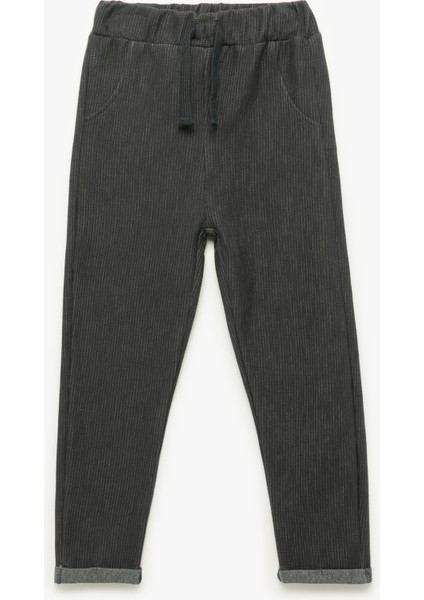 Beli Bağcıklı Pamuklu Pantolon