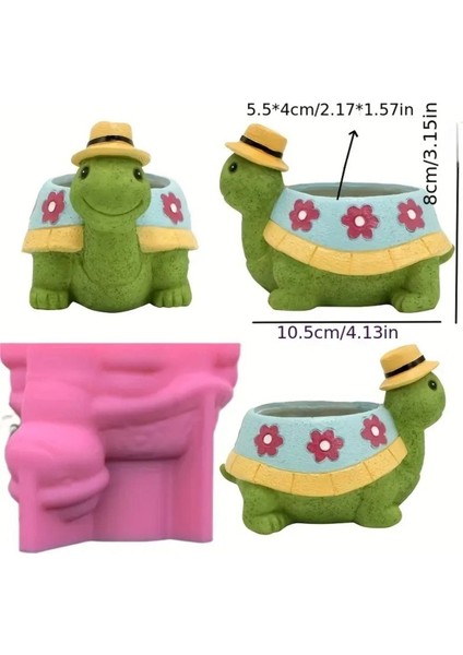 Şapkalı Kaplumbağa Saksı Silikon Kalıp (S906) modelleri