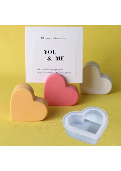 Kalp Şeklinde Kart Tutucu Silikon Kalıp (S855)