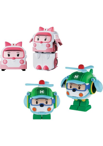 Polı MRT-674 Robocar Poli Mini Transforming Kasabanın Kurtarma Araçları 4lü Set