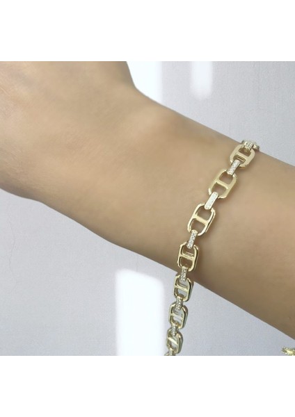 Taşlı Dörtgen Zincir Bileklik – BLK0972