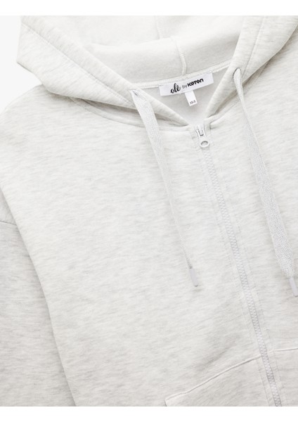 Şardonlu Uzun Kollu Kapüşonlu Kanguru Cepli Oversize Fermuarlı Sweatshirt modelleri