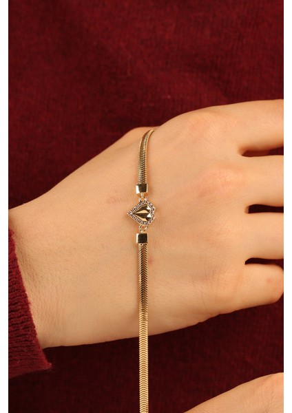 Kalp Balıksırtı Zincir Altın Bileklik CGKBLK0322 fiyatları