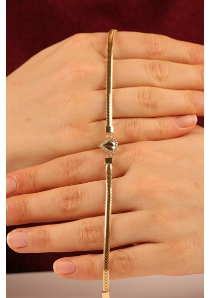 Kalp Balıksırtı Zincir Altın Bileklik CGKBLK0322 modelleri