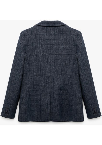 Cepli Uzun Kollu Ekose Kruvaze Blazer Ceket fiyatları