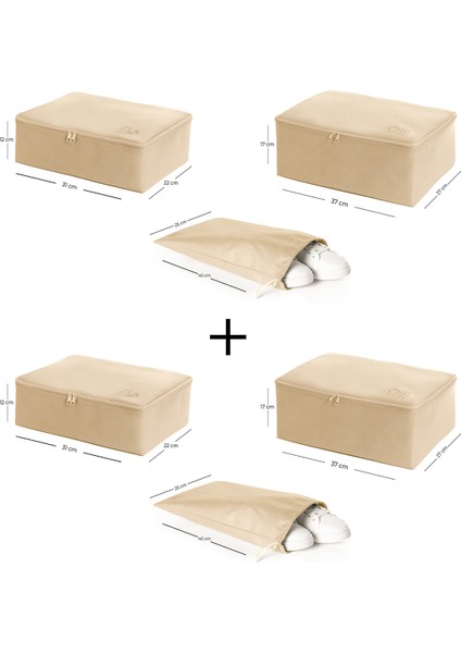 6'lı Bej Renk Bavul Içi Düzenleyici Set fırsatları