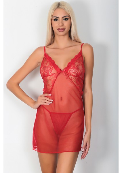 2'li Dantel Detaylı Gecelik TAKIM-19501