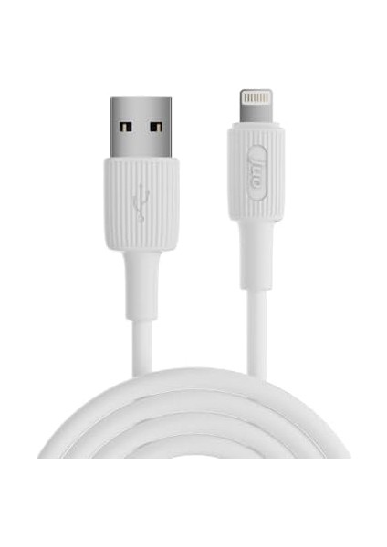 12W 2.4A Usb-A To Lightning iPhone iPad Silikon Hızlı Şarj ve Data Kablosu Beyaz 2 Metre modelleri