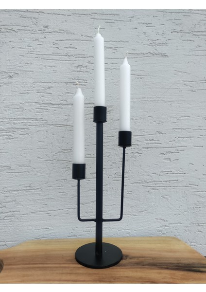 Lyla Rustik Candle Mumluk, 3 Mumlu Şamdan