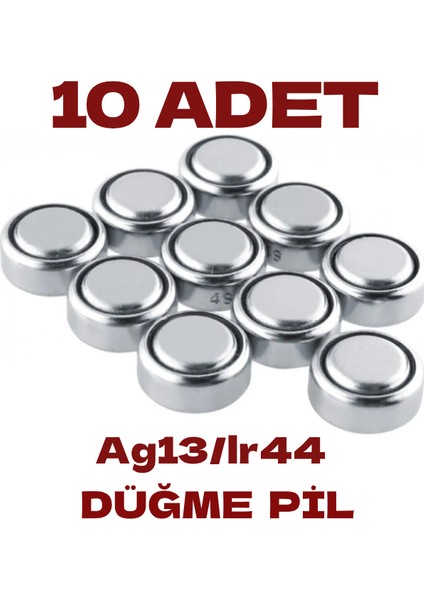 AG13/LR44 Düğme Pil 10 Adet Alkalin 1,5 Volt