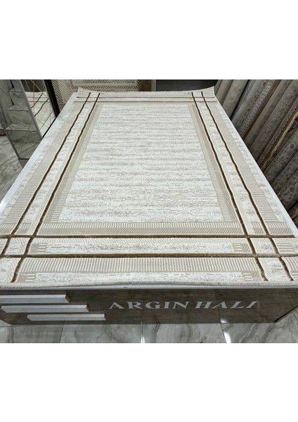 Halı Beyaz Vizon Spor Desen Halı Argın Halı