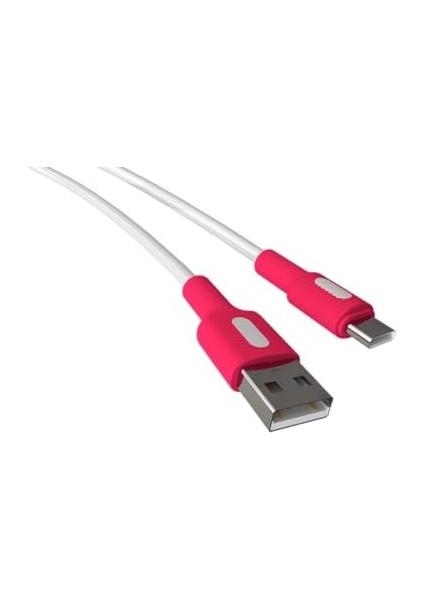 Coral USB A-C Hızlı Şarj Kablosu, Beyaz Kablo, Beyaz/pembe Uçlar (120 Cm) fiyatları