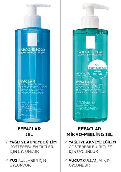 La Roche Posay Effaclar Gel Purifying Micro Peeling 400 ml 2 Adet
