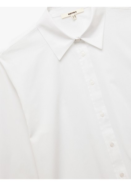 Pamuklu Uzun Kollu Klasik Yaka Poplin Oversize Gömlek modelleri