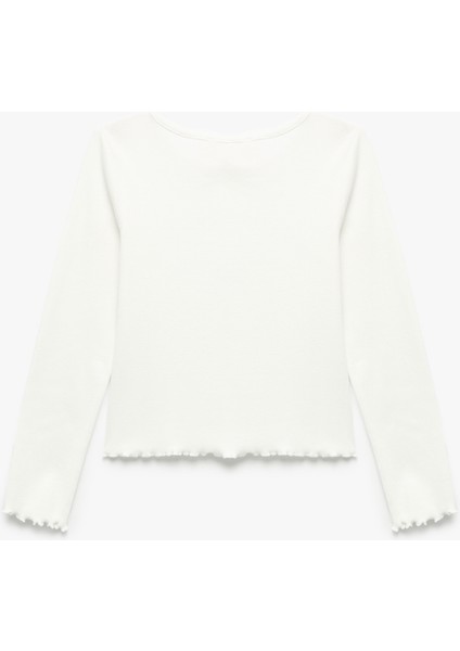 Pamuklu Baskılı Uzun Kollu Bisiklet Yaka Tişört fiyatları