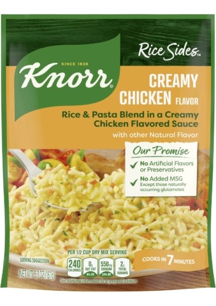 Knorr Rice Sides Creamy Chıcken Flavor 7 Dakikada Hazırlanabilen Yemek 161 G indirimleri