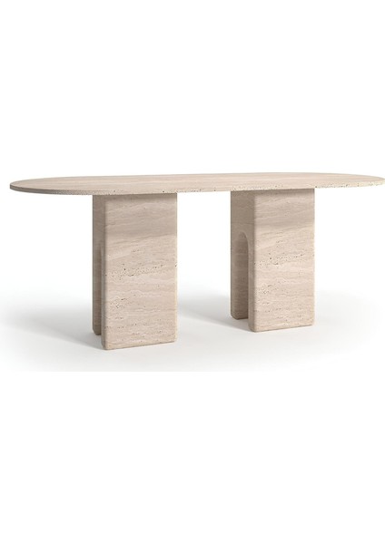 Horry Traverten Yemek Masası - Standart (90CMX190CMX75CM)