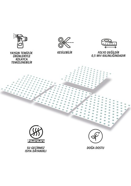 Kendinden Yapışkanlı Yonca Desenli Pvc Karo 30X30 cm (11 Adet) 1m2 fiyatları