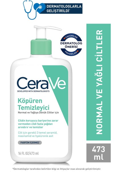 Asfstore Cerave Foaming Cleanser Normal & Yağlıya Dönük Ciltler Için 473 ml