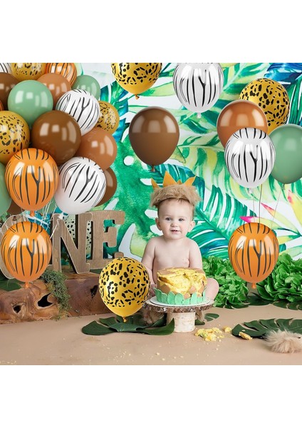 10 Adet Safari Temalı Doğum Günü Balon Seti - 10 Adet 12 Inç 30 cm Safari Temalı Balon