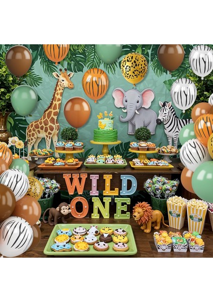 10 Adet Safari Temalı Doğum Günü Balon Seti - 10 Adet 12 Inç 30 cm Safari Temalı Balon