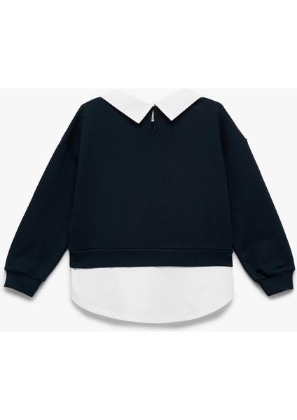 Gömlek Yaka Detaylı Uzun Kollu Sweatshirt fiyatları