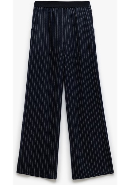 Viskon Geniş Paça Çizgili Pantolon fiyatları