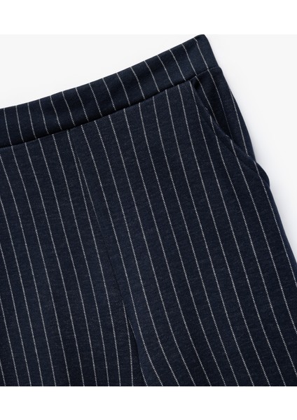 Viskon Geniş Paça Çizgili Pantolon modelleri