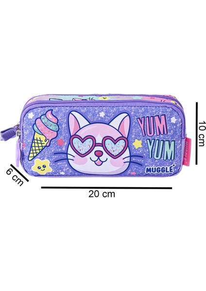 2 Bölmeli Purple Yum Yum Kalemlik Lila (MU-5805)
