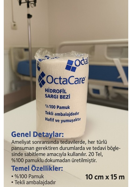Hidrofil Sargı Bezi 10 cm x 15 M 10 Rulo Deprem/sağlık Çantası /eczadolabı/ilk Yardım modelleri