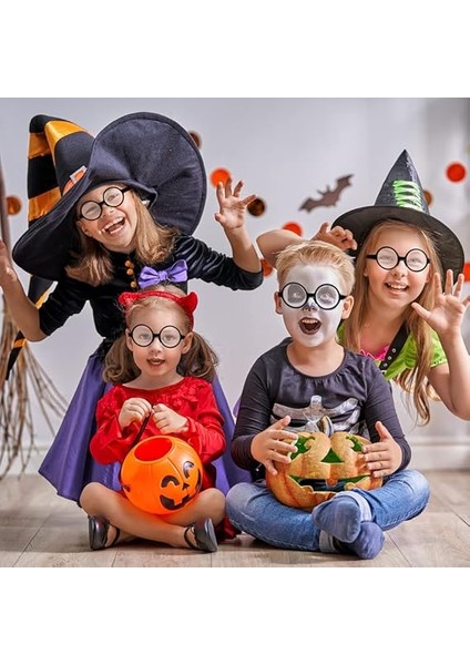 Parti Gözlük Retro Yuvarlak Siyah Camlı 14X4 cm modelleri