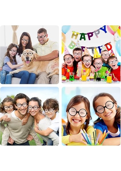 Parti Gözlük Retro Yuvarlak Siyah Camlı 14X4 cm fırsatları