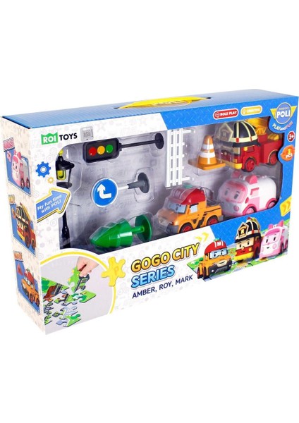 Polı ZR-913 Robocar Poli Gogo City Seri Ambar,roy,mark Oyun Seti