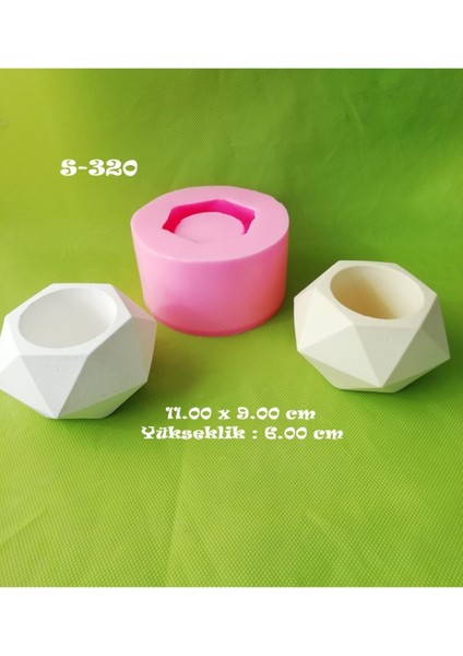 Geometrik Saksı Silikon Kalıp (S320)