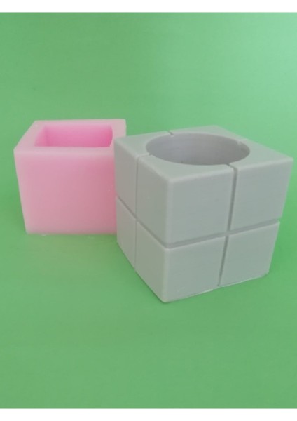 Kare Artı Saksı Silikon Kalıp