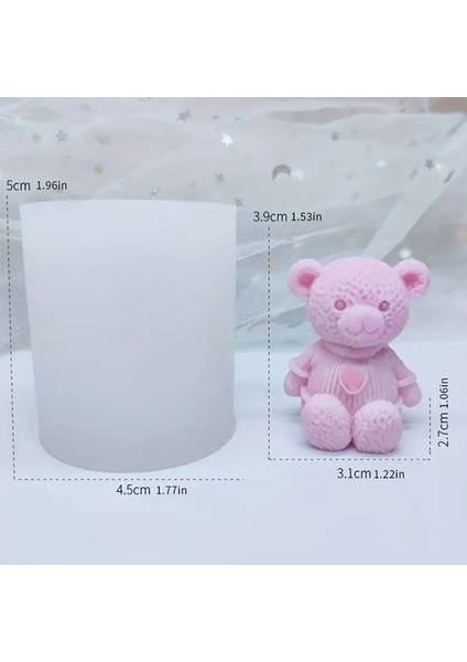 Ayıcık (Kalpli) Mum Silikon Kalıp (S838)