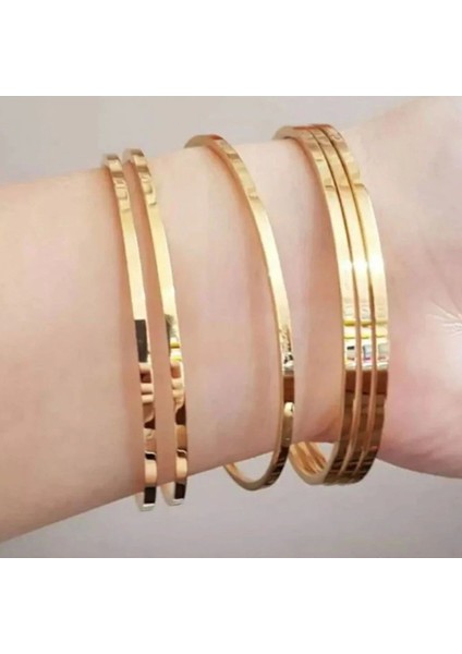 6 Li Erozyon Kesim Ince Ajda Model 14 Ayar Altın Dolgu Bileklik - 3155-6