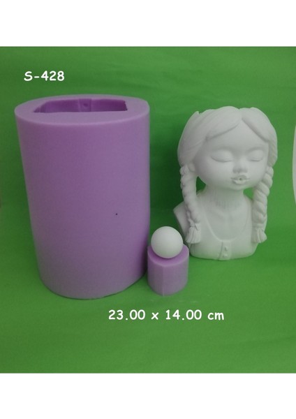 Örgülü Kız Saksı Silikon Kalıp