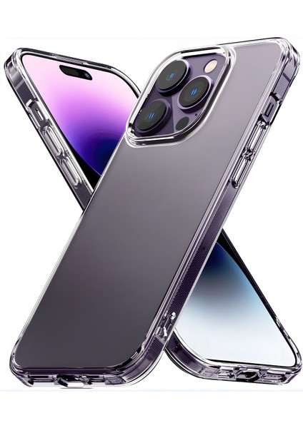 Apple iPhone 14 Pro Max Kılıf Şeffaf Renksiz Esnek Silikon Kapak
