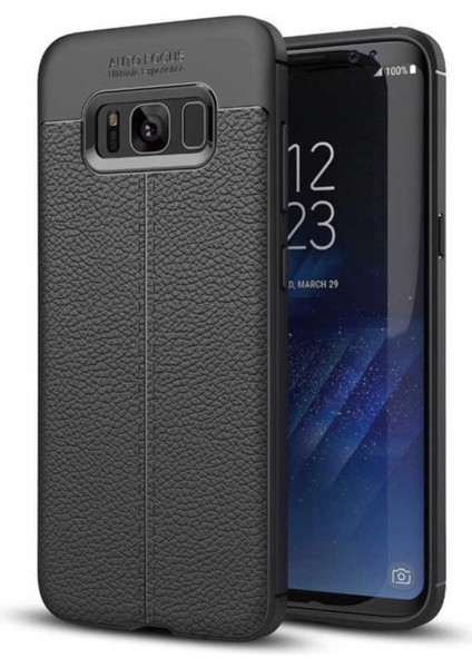 Samsung Galaxy S8 Plus Kılıf Rugan Armor Deri Görünümlü Parmak İzi Yapmaz Dayanıklı Niss Silikon Kapak