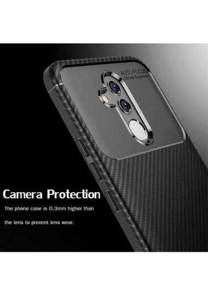 Huawei Mate 20 Lite Kılıf Rugged Armor Darbe Emici Uzun Ömürlü Dayanıklı Parmak İzi Yapmaz Karbon Tasarım Negro Silikon Kapak fırsatları