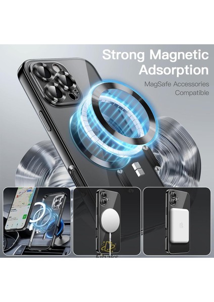 Apple iPhone 12 Pro Max Kılıf Kamera Lens Korumalı Magsafe Şarj Kilifi Şeffaf Renkli Yumuşak Kapak fırsatları