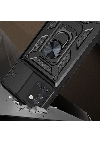 Oppo A52/A72/A92 Uyumlu Kılıf Kamera Korumalı Sürgülü Yüzüklü Armor Military Tank Zırh modelleri