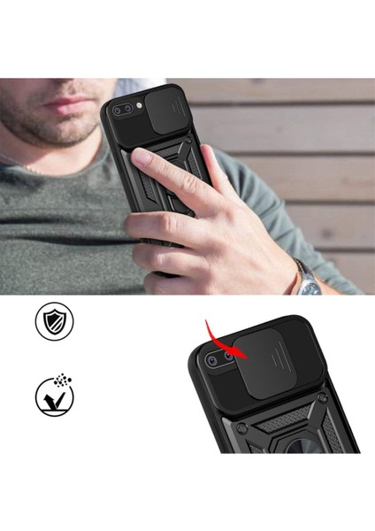 Apple iPhone 7 Uyumlu Kılıf Kamera Korumalı Sürgülü Yüzüklü Armor Military Tank Zırh indirimleri
