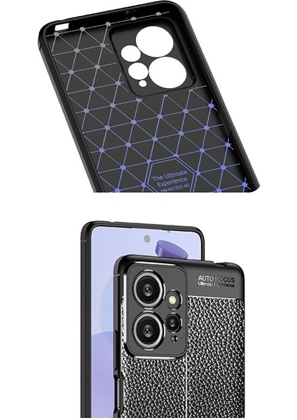 Xiaomi Redmi Note 12 Kılıf Rugan Armor Deri Görünümlü Parmak İzi Yapmaz Dayanıklı Niss Silikon Kapak