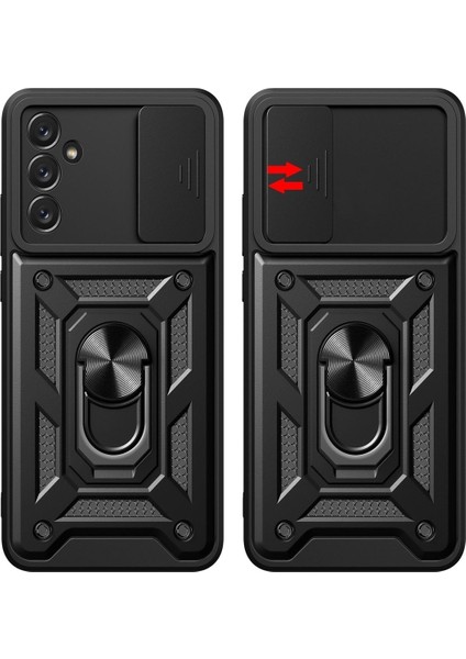 Samsung Galaxy A14 Kılıf Kamera Korumalı Sürgülü Yüzüklü Armor Military Tank Koruyucu Kapak modelleri