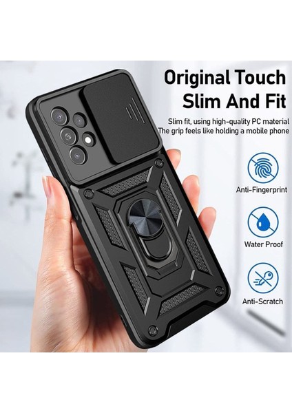 Samsung Galaxy A13 Kılıf Kamera Korumalı Sürgülü Yüzüklü Armor Military Tank modelleri
