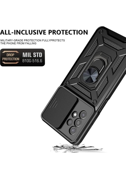 Samsung Galaxy A13 Kılıf Kamera Korumalı Sürgülü Yüzüklü Armor Military Tank indirimleri