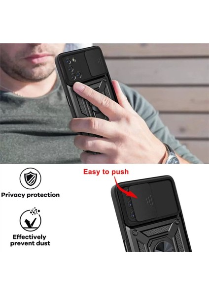 Oppo A55 4g Kılıf Kamera Korumalı Sürgülü Yüzüklü Armor Military Tank Koruyucu Kapak modelleri